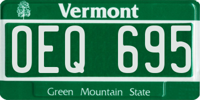 VT license plate OEQ695