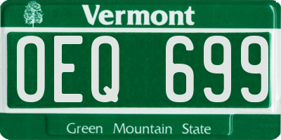 VT license plate OEQ699
