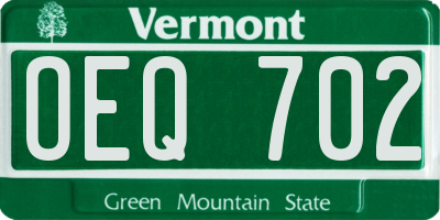 VT license plate OEQ702