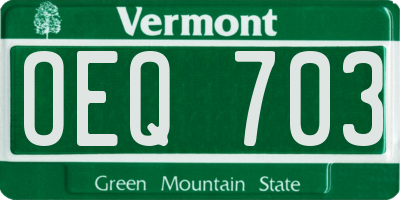 VT license plate OEQ703