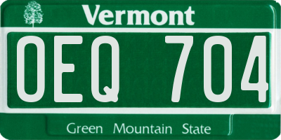 VT license plate OEQ704