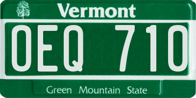 VT license plate OEQ710