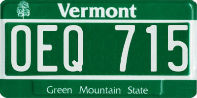 VT license plate OEQ715