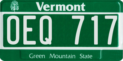 VT license plate OEQ717