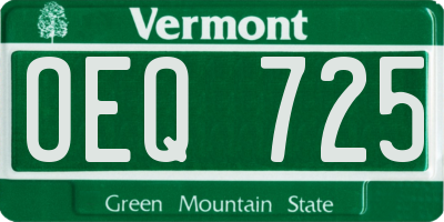 VT license plate OEQ725