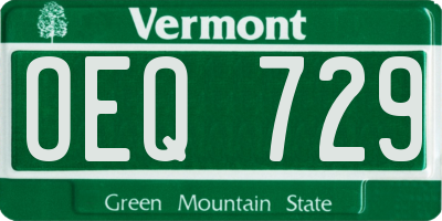 VT license plate OEQ729