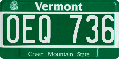 VT license plate OEQ736