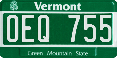 VT license plate OEQ755