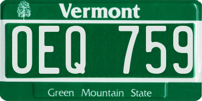 VT license plate OEQ759