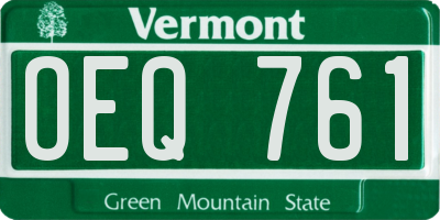 VT license plate OEQ761