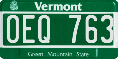 VT license plate OEQ763