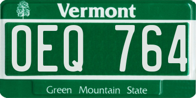 VT license plate OEQ764