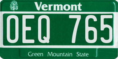 VT license plate OEQ765