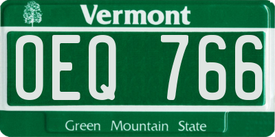 VT license plate OEQ766