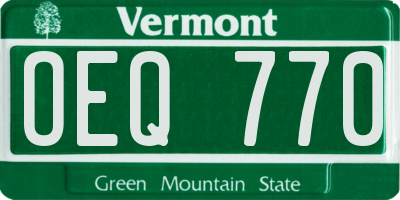 VT license plate OEQ770