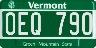 VT license plate OEQ790