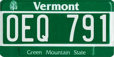 VT license plate OEQ791