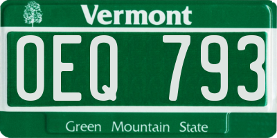 VT license plate OEQ793