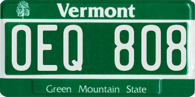 VT license plate OEQ808