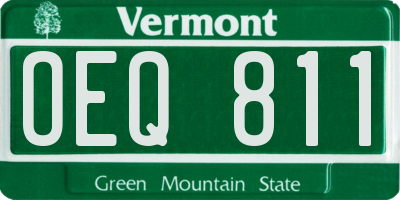 VT license plate OEQ811