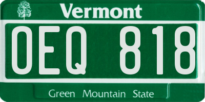 VT license plate OEQ818