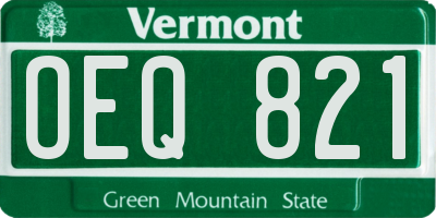 VT license plate OEQ821