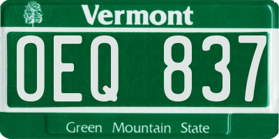 VT license plate OEQ837