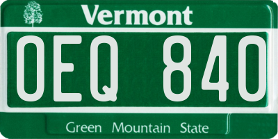 VT license plate OEQ840