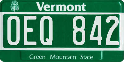 VT license plate OEQ842