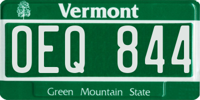 VT license plate OEQ844