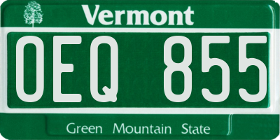 VT license plate OEQ855