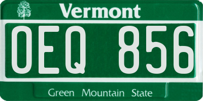 VT license plate OEQ856