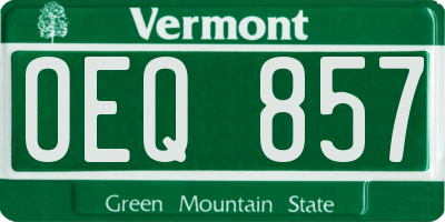 VT license plate OEQ857