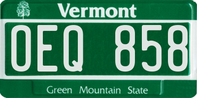 VT license plate OEQ858