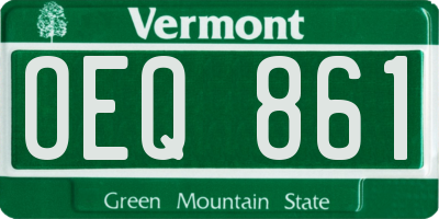VT license plate OEQ861