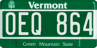 VT license plate OEQ864