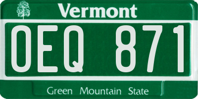 VT license plate OEQ871