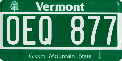 VT license plate OEQ877