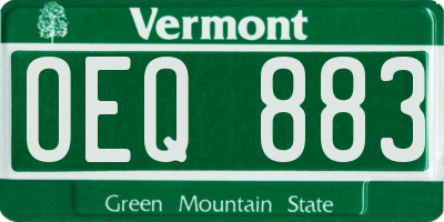 VT license plate OEQ883