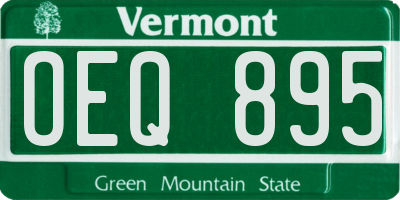 VT license plate OEQ895
