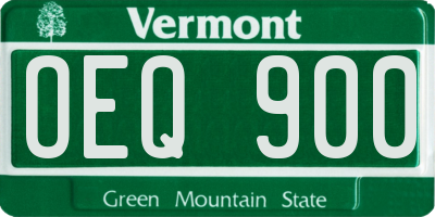 VT license plate OEQ900