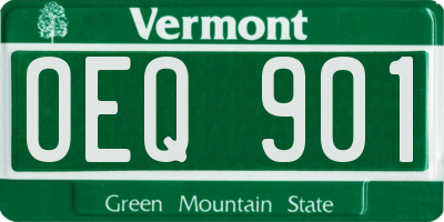 VT license plate OEQ901