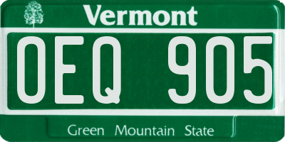 VT license plate OEQ905