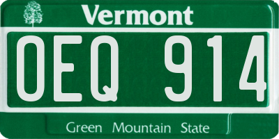 VT license plate OEQ914