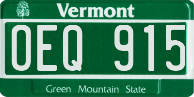 VT license plate OEQ915