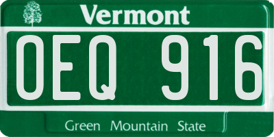 VT license plate OEQ916