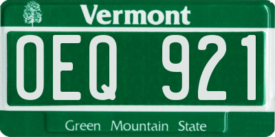 VT license plate OEQ921