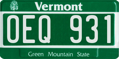 VT license plate OEQ931