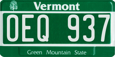 VT license plate OEQ937