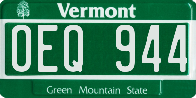 VT license plate OEQ944